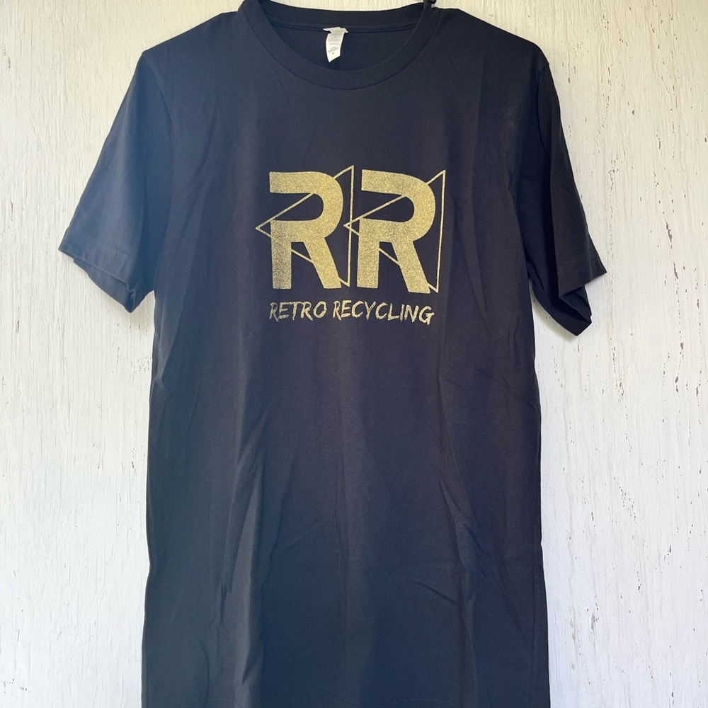 Retro Recycling ♻️ Gold on Black Shirt